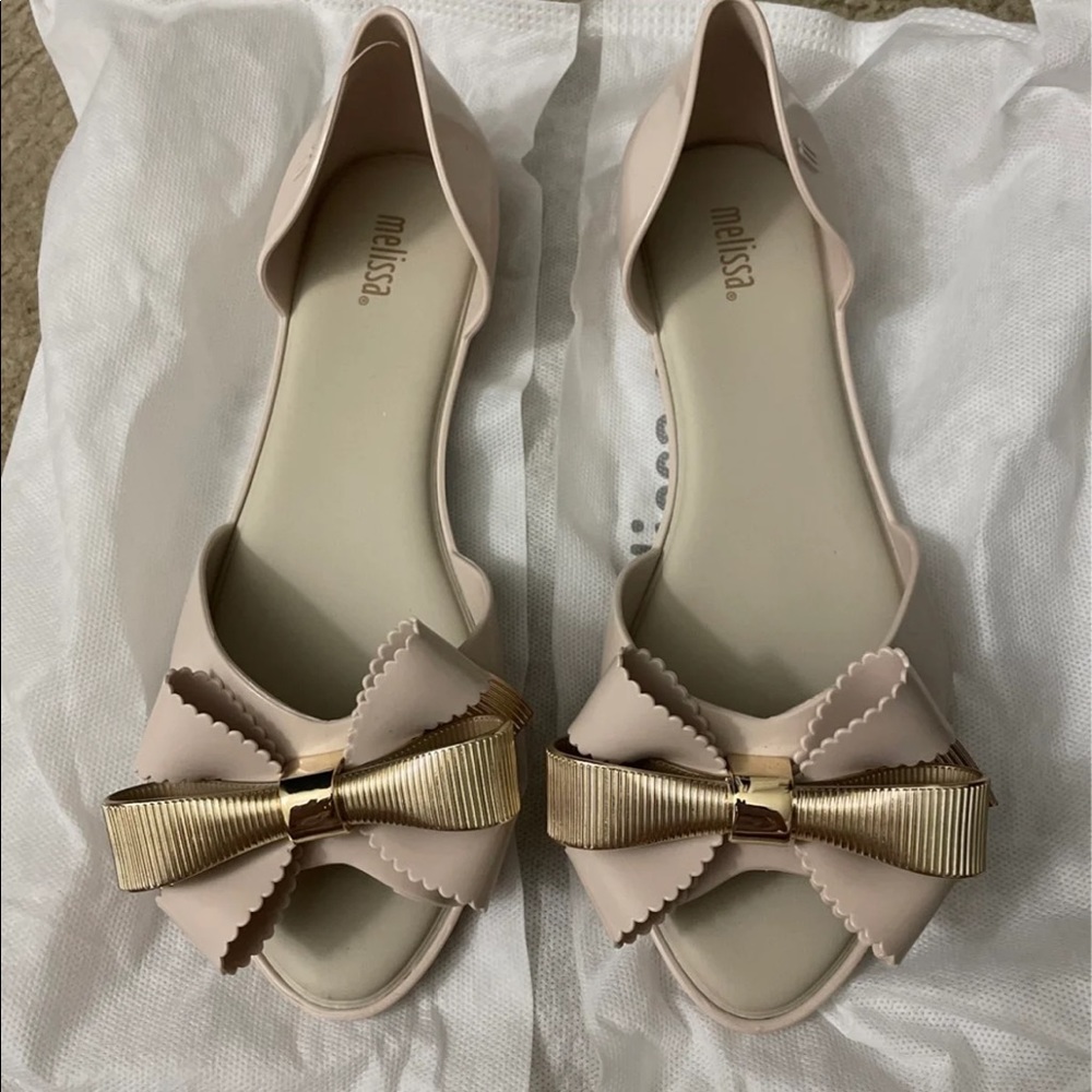 NWB Melissa Seduction Bow Flats Size 6